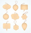 Set of Blank tags heart. Vector illustration Royalty Free Stock Photo