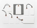 Set of blank tags with strings isolated on white background Royalty Free Stock Photo