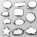 Set of blank template in Pop Art style. Vector Comic Text Speech Bubble Halftone Dot Background. Empty. Royalty Free Stock Photo