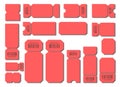 Set blank ticket template. Color red . Concert tickets, lottery coupons. Vector coupon. Ticket template. Royalty Free Stock Photo