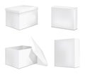 Set of blank white packaging boxes. Royalty Free Stock Photo