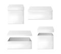 Set of blank white packaging boxes. Royalty Free Stock Photo