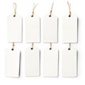 Set of blank white sale or price tags. Royalty Free Stock Photo