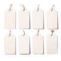 Set of blank white sale or price tags. Royalty Free Stock Photo