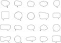 Set of blank white speech bubble in flat design, chatting box, message box icon. Balloon doodle style of thinking sign symbol Royalty Free Stock Photo