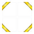 Set of blank yellow caution tapes. Corner labels Royalty Free Stock Photo