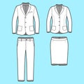 Set of a blazer, pants and skirt Royalty Free Stock Photo