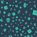 Set Blindness, Deaf, Skull and Clinical record on seamless pattern. Vector
