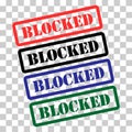 Set of Blocked stamp symbol, label sticker sign button, text banner vector illustration