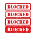 Set of Blocked stamp symbol, label sticker sign button, text banner vector illustration