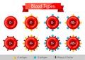 Set of blood cells types. Medical and healthcare infographic
