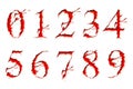 Set of Blood Liquid numbers Royalty Free Stock Photo