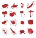 Set of blood splatter, Vector illustration.