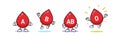 A set of Blood Type. Isolated Vector Illustration Royalty Free Stock Photo