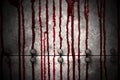 Set 8. bloody metal wall in the dark Royalty Free Stock Photo