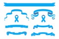 Set of blue beautiful ribbon banners.