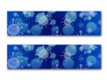 Set of blue corona virus shapes banners