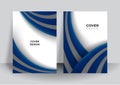 Set of blue cover annual report, brochure, design templates. Brochure template layout, Blue cover design, business annual report, Royalty Free Stock Photo