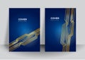 Set of blue cover annual report, brochure, design templates. Brochure template layout, Blue cover design, business annual report, Royalty Free Stock Photo