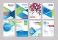 Set of blue cover brochure, flyer, annual report, design layout Royalty Free Stock Photo