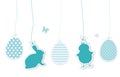 Set of blue easter hangtags Royalty Free Stock Photo