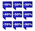 Set blue elements discount Royalty Free Stock Photo