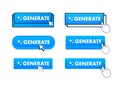 Generate button with mouse cursor clicking and sparkling effect Royalty Free Stock Photo
