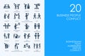 Set of BLUE HAMSTER Library business people conflict icons Royalty Free Stock Photo