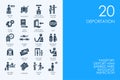 Set of BLUE HAMSTER Library deportation icons Royalty Free Stock Photo