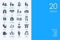 Set of BLUE HAMSTER Library family icons