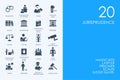 Set of BLUE HAMSTER Library jurisprudence icons