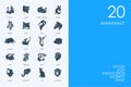 Set of BLUE HAMSTER Library mammals icons