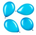 Set of blue helium balloons, element of decorations