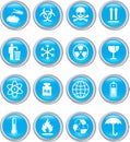 Set of blue icons
