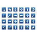 Set of blue icons for web and mobile applications. Vector illustration. Royalty Free Stock Photo