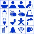 Set of isolated symbols/icons/signs for use in public restrooms Royalty Free Stock Photo