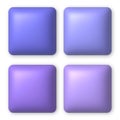 Set of 4 blue and lilac 3d buttons for web design. 3d realistic design element Royalty Free Stock Photo