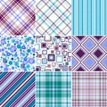 Set blue-lilas seamless patterns