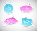 Set of blue pink stickers. Royalty Free Stock Photo