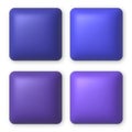 Set of 4 blue and purple 3d buttons for web design. 3d realistic design element Royalty Free Stock Photo