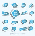 set of blue sale banner Royalty Free Stock Photo