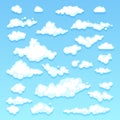 Set of blue sky, clouds. icon shape. different. Collection label, symbol. Graphic element vector. design for logo, web and print. Royalty Free Stock Photo