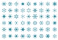 Set of blue snowflakes