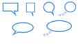 Set of Blue Speech Bubbles - White Background Royalty Free Stock Photo