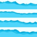 Set of blue waves, liquid icons, sea theme Royalty Free Stock Photo