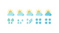 Blue Weather Icons Rain and Clouds Set, vector design Generative AI Royalty Free Stock Photo
