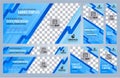 Set of Blue Web banners templates, Coverpage Standard sizes