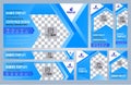 Set of Blue Web banners templates, Coverpage Standard sizes