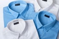 Set of blue and white mans shirt Royalty Free Stock Photo