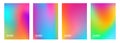 Set of blurred backgrounds with bright color gradients. Vibrant graphic templates collection. Royalty Free Stock Photo